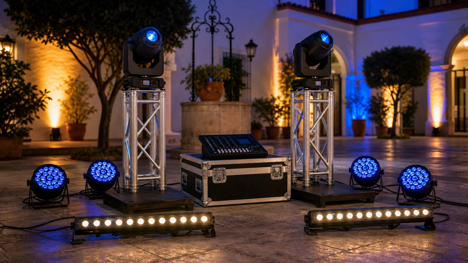 Pack Iluminación Premium preparado para un evento