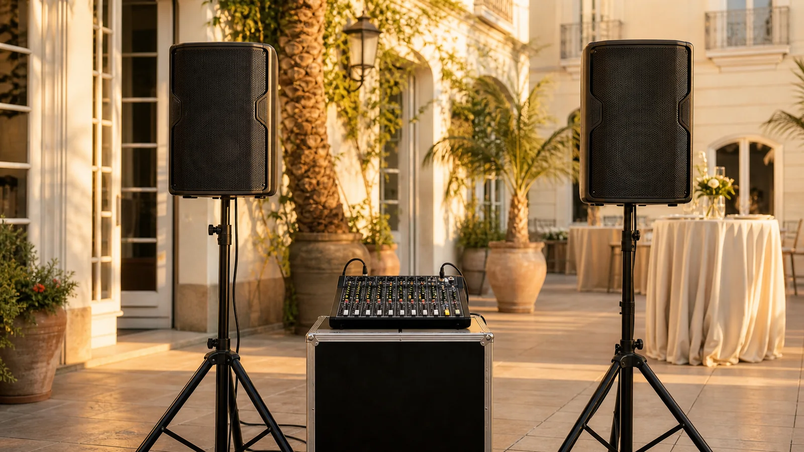 Pack Sonido Básico preparado para un evento